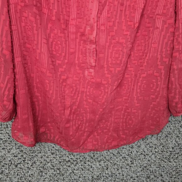 Talbots Top Womens MP Petite Medium Pink Textured Blouse V Neck Casual Ladies - Picture 5 of 7